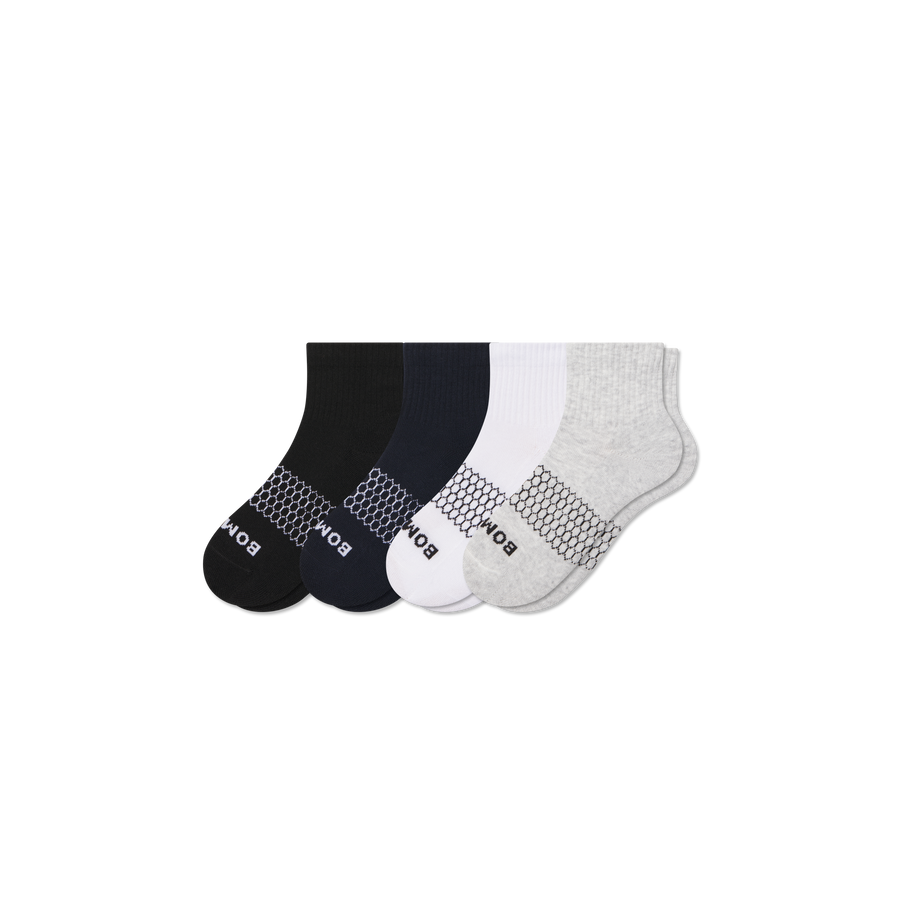 Youth Solids Quarter Sock 4-Pack - Studio Court Support