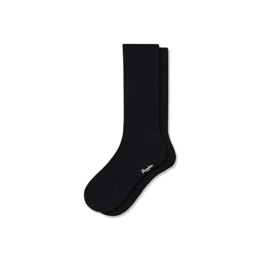 Women's Merino Cashmere Blend Fine Rib Calf Socks - Smooth Travel Rotation