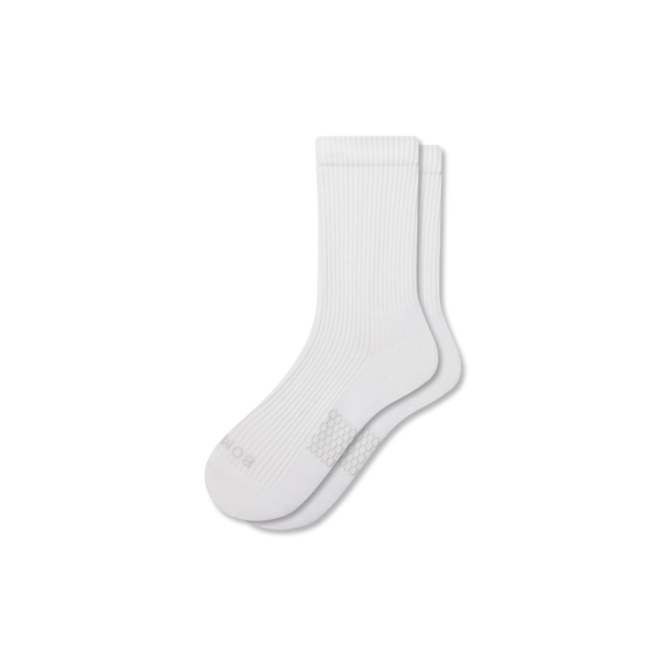 Modern Rib Half Calf Socks - white L [10047]