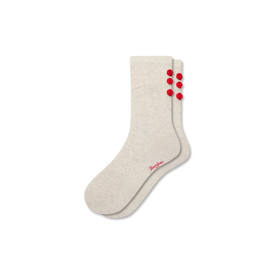Women’s Hearts Lightweight Half Calf Socks - Easy Home Wear