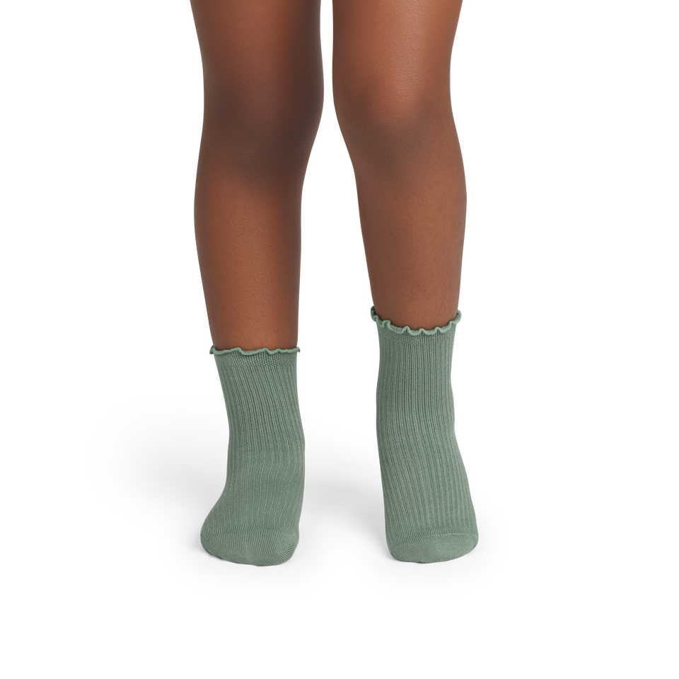 Ruffle Rib Calf Socks - easy sage JO1 [10095]