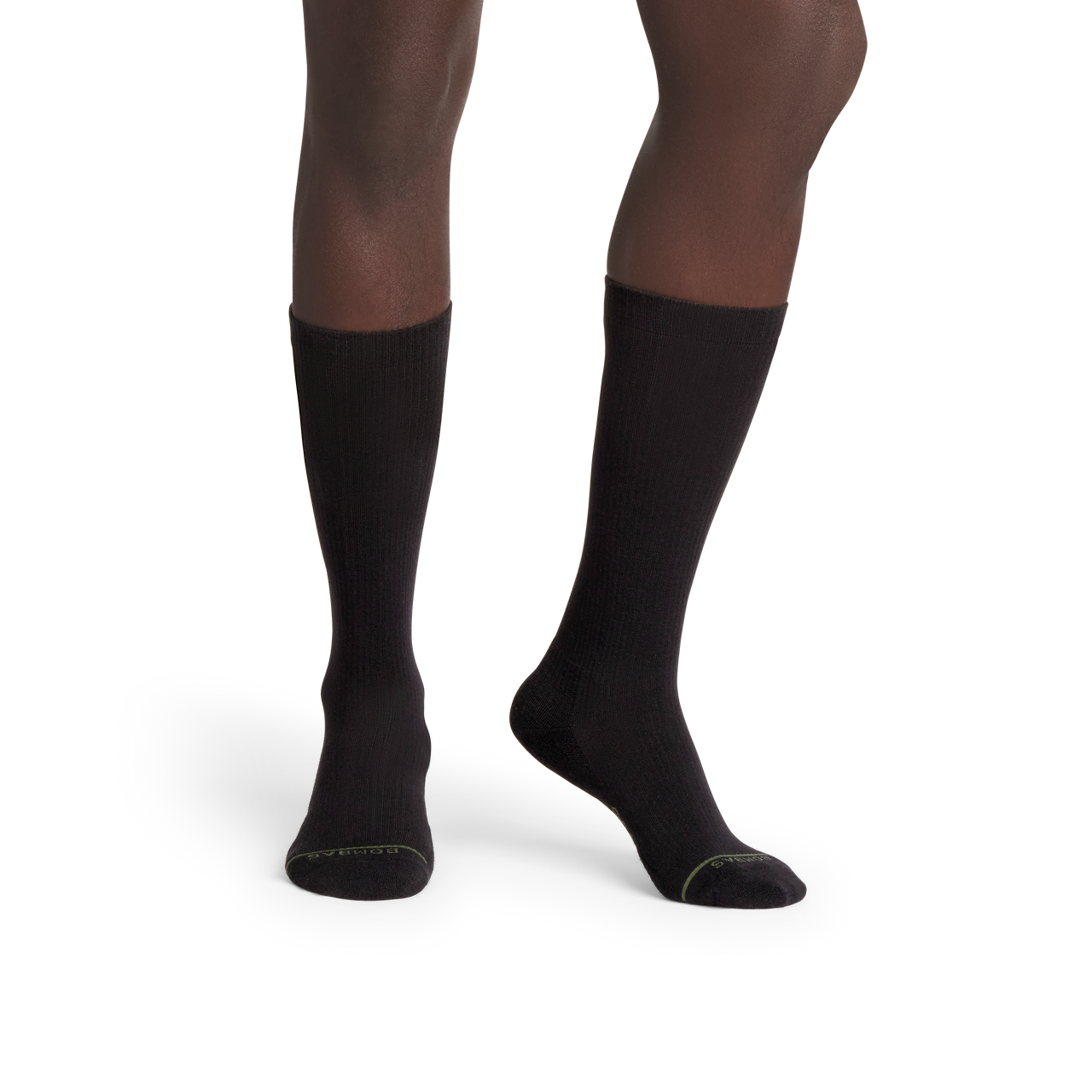Merino Modern Rib Calf Socks - black MO1 [10116]