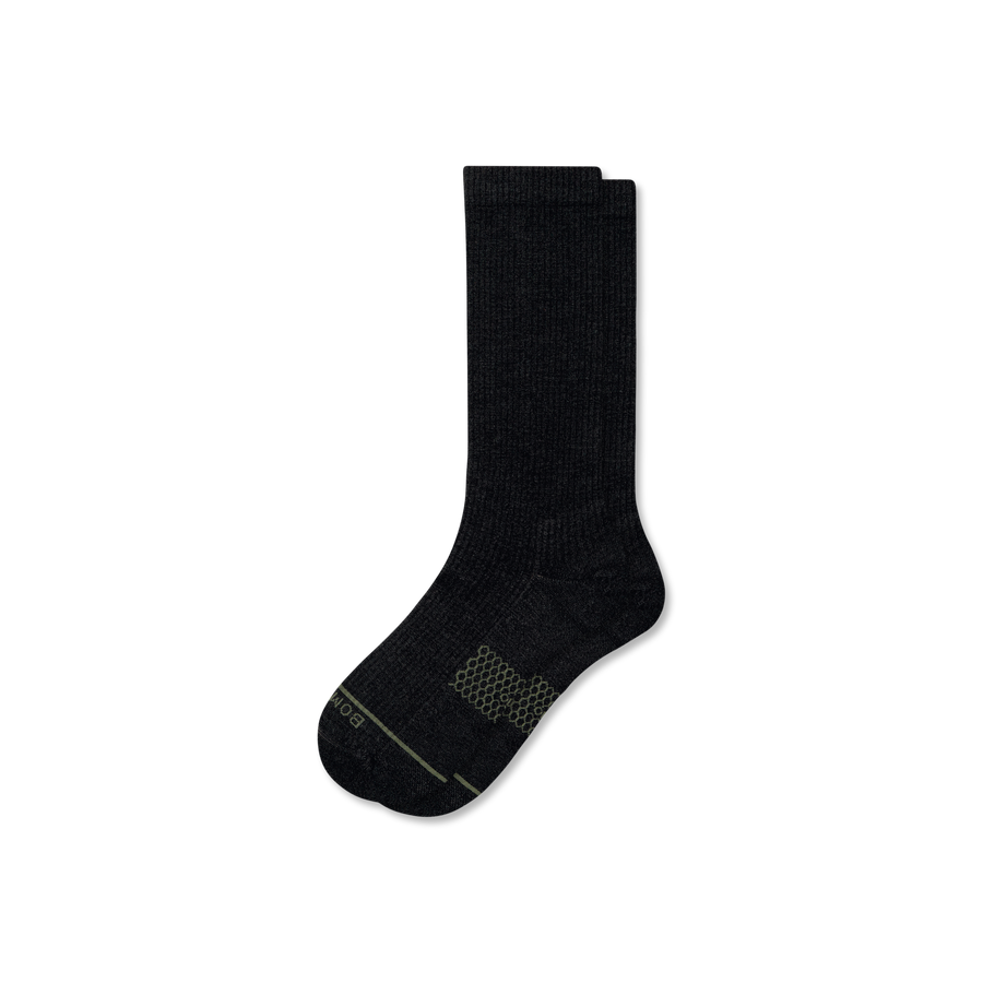 Men's Merino Wool Blend Modern Rib Calf Socks - Trail Travel Wear