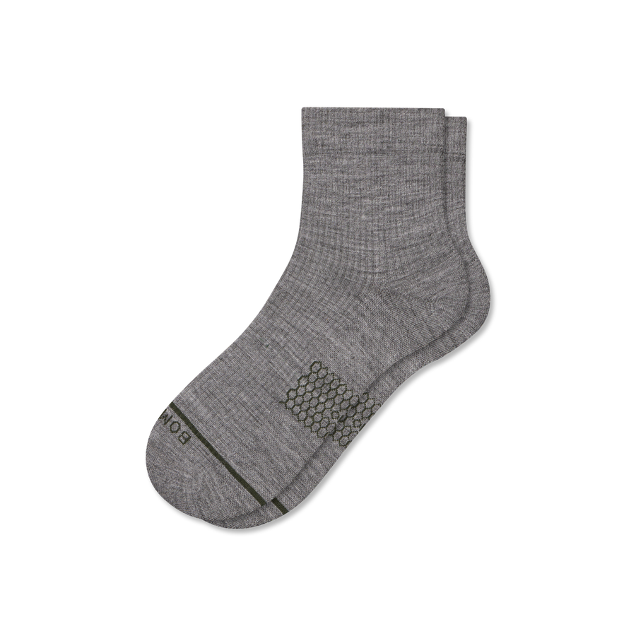 Men's Merino Wool Blend Modern Rib Quarter Socks - Trail Fit