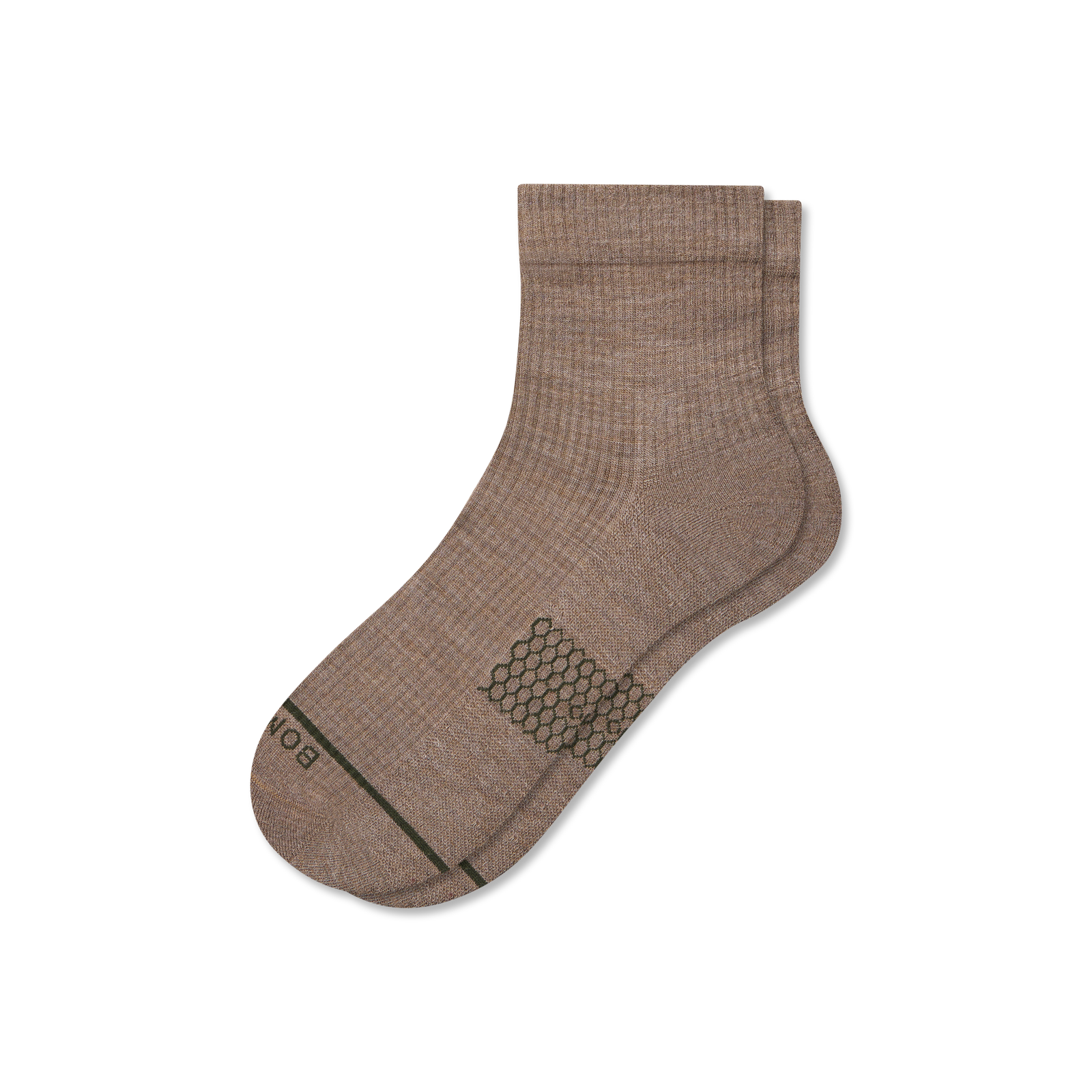 Merino Modern Rib Quarter Socks - warm taupe L [10117]