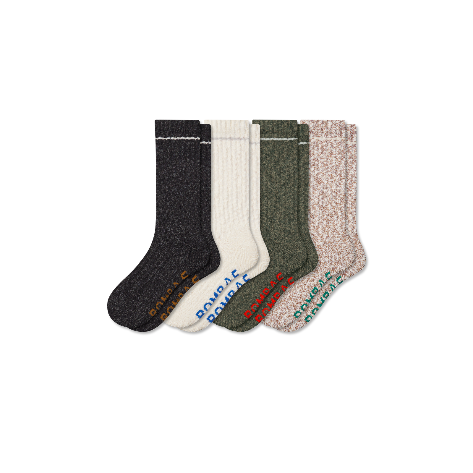 Men's Chunky Ragg Calf Sock 4-Pack - cocoa ivory mix L [10241]