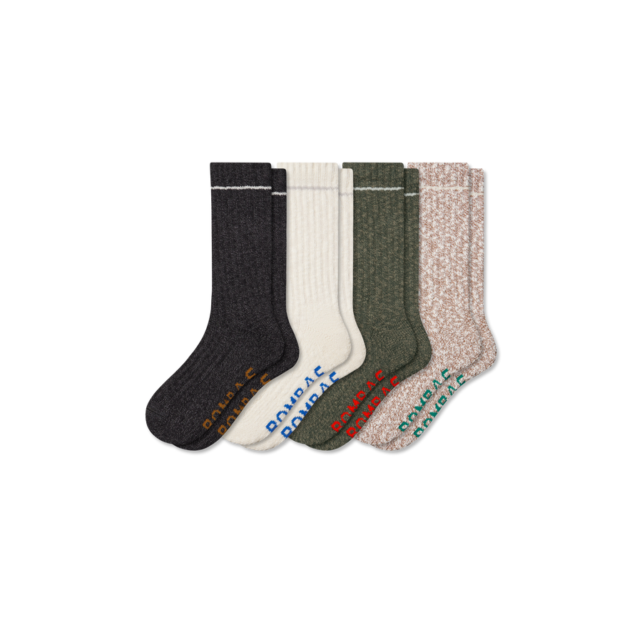 Men's Chunky Ragg Calf Sock 4-Pack - Steady Run Step