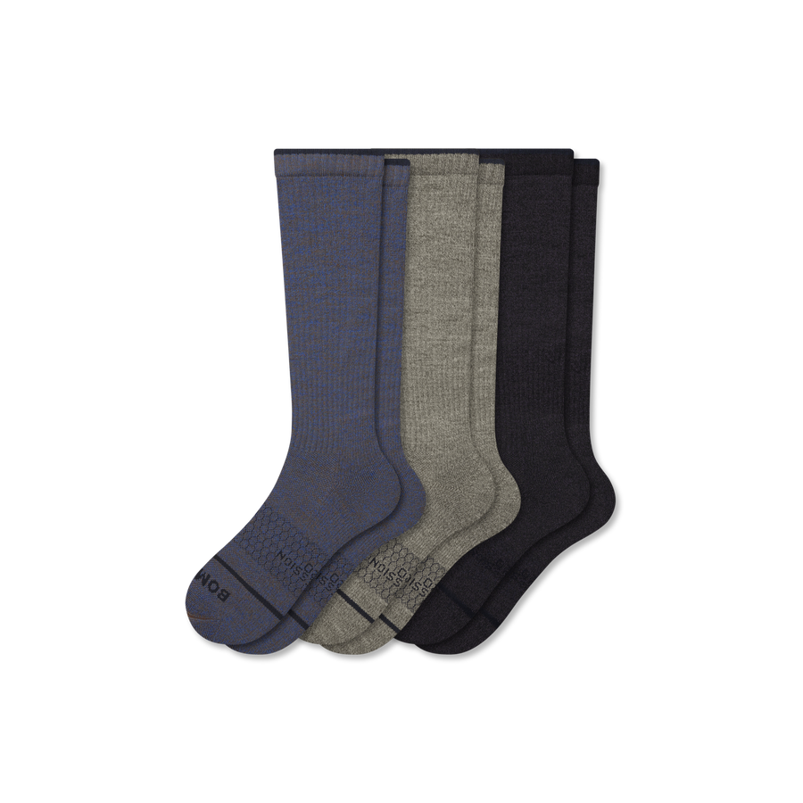 Women's Merino Wool Blend Everyday Compression Knee High Sock 3-Pack (15-20mmHg) - Motion Warmup Fit
