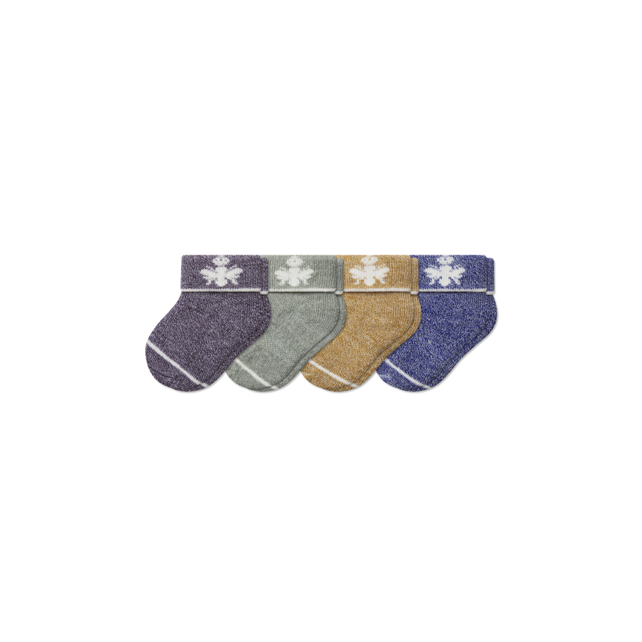 Baby Merino Wool Blend Calf Sock 4-Pack (0-6 Months) - Weekend Home Support