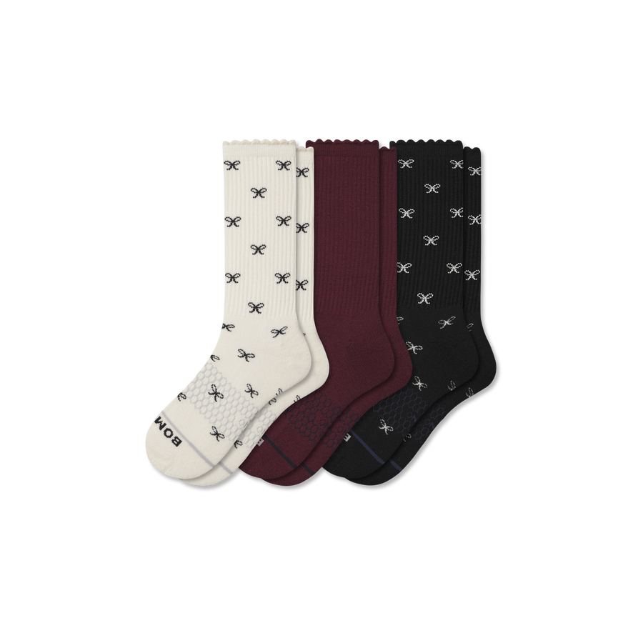 Women's Merino Wool Blend Calf Sock 3-Pack - Daily Lounge Fit
