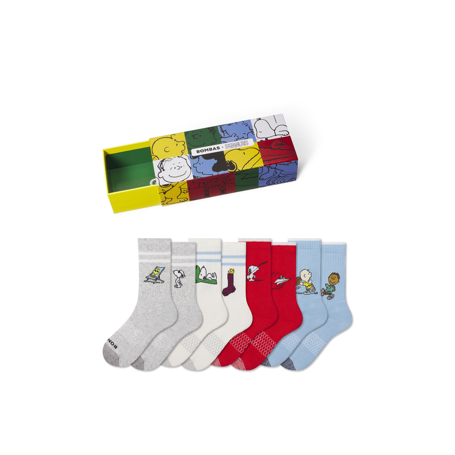Peanuts x Bombas: Youth Calf Sock 4-Pack Gift Box - Daily Utility Choice
