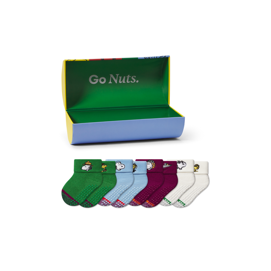 Peanuts x Bombas: Baby Gripper Calf Sock 4-Pack Gift Box (6-12 Months) - Daily Gift Wrap