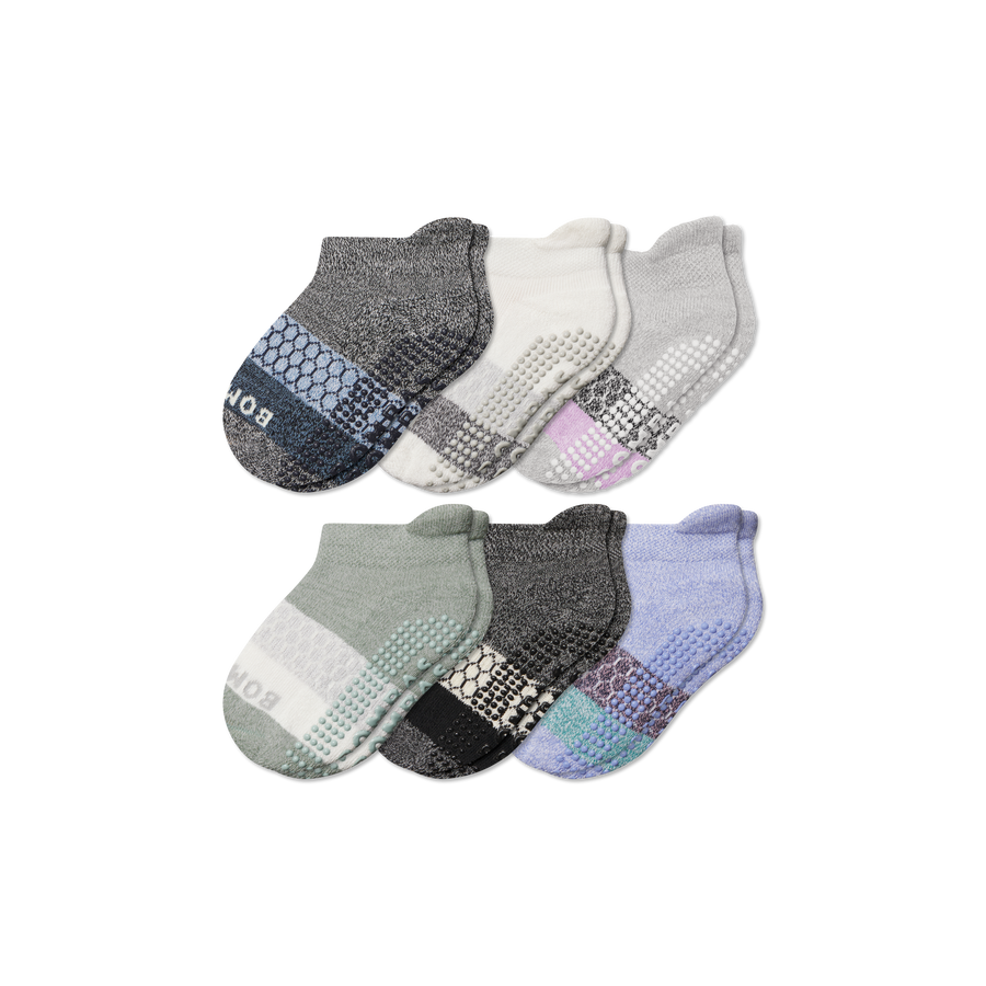Toddler Tri-Block Gripper Ankle Sock 6-Pack - Studio Office Fit