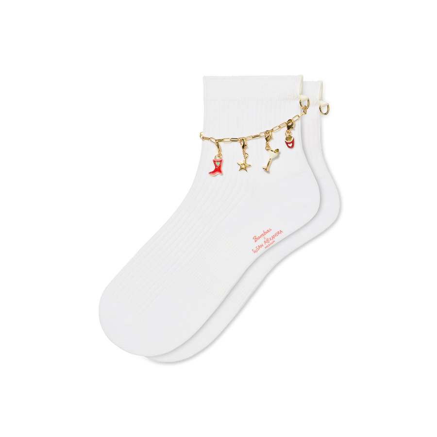 Bombas x Susan Alexandra Charms and Anklet Quarter Socks - Run Shift Cushion