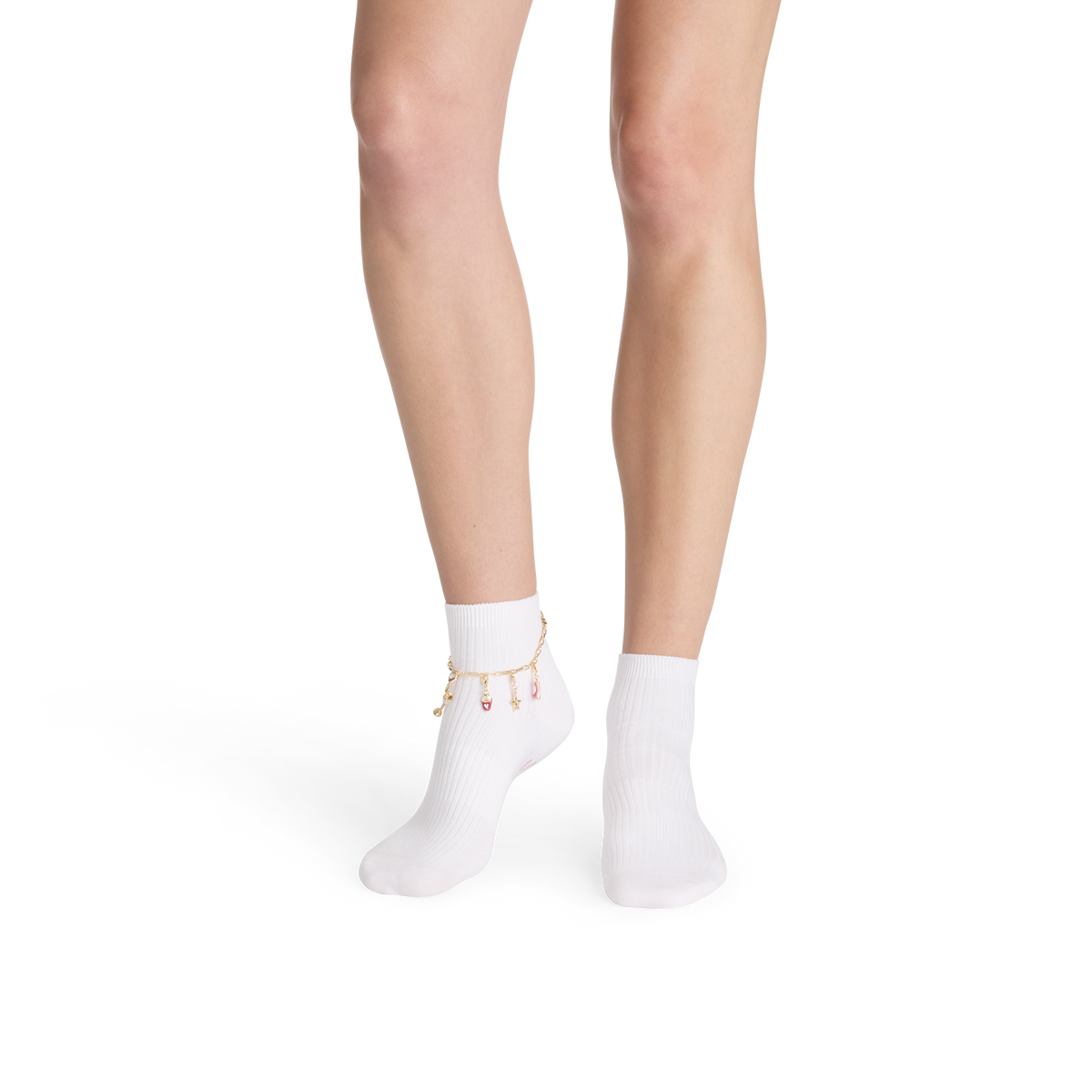 Lightweight Ribbed Quarter Socks - White WO1 [10348]