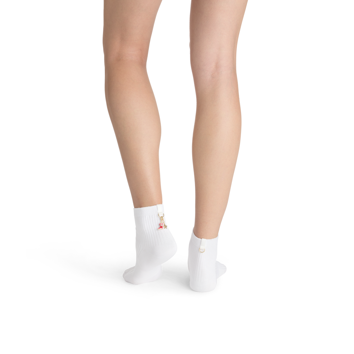 Lightweight Ribbed Quarter Socks - White WO5 [10348]