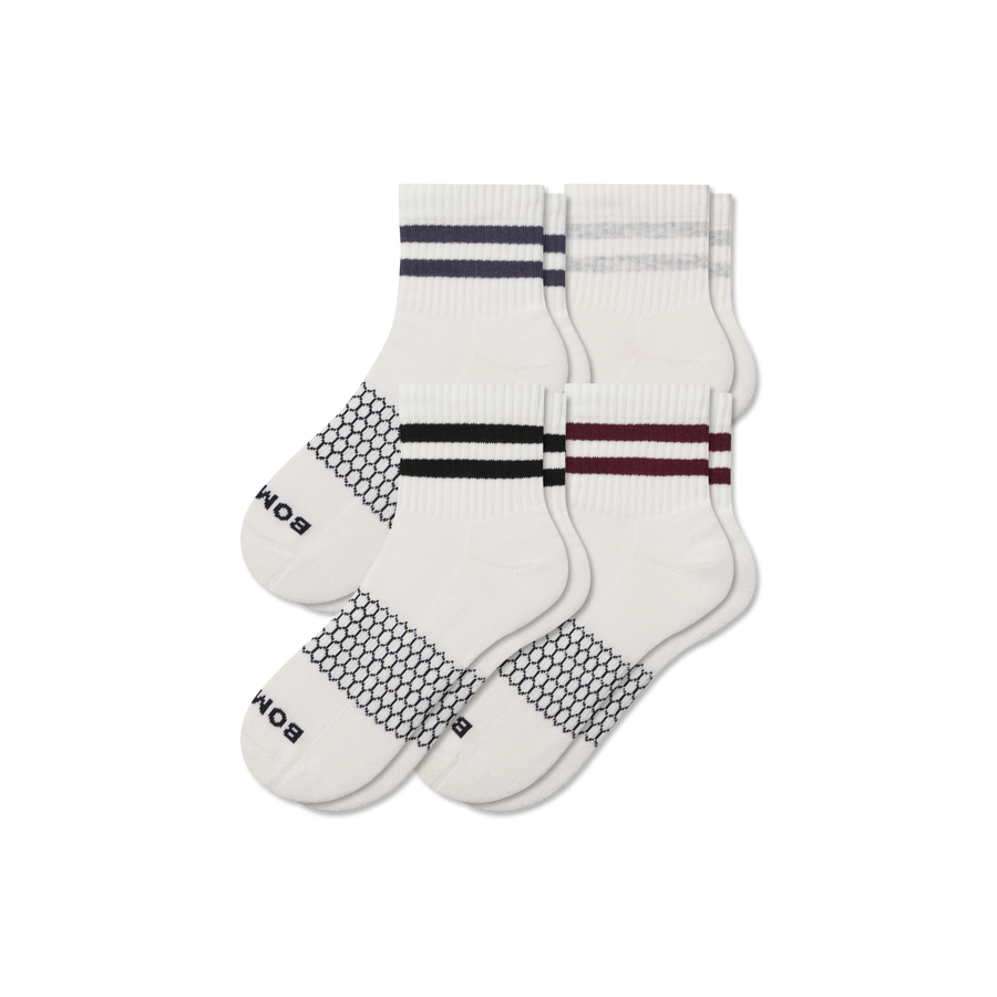 Men's Vintage Stripes Quarter Sock 4-Pack - Light Studio Wear