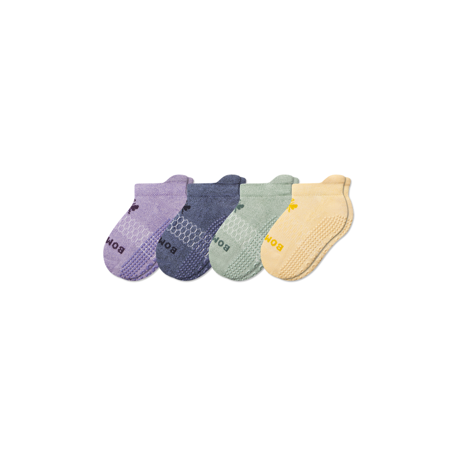 Junior Marl Gripper Ankle Sock 4-Pack - Breathable Lounge Fit