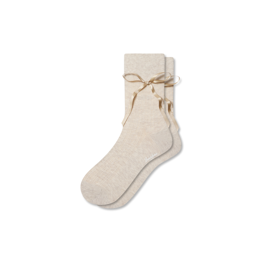 Women’s Pointelle Bow Half Calf Socks - Outdoor Everyday Pair