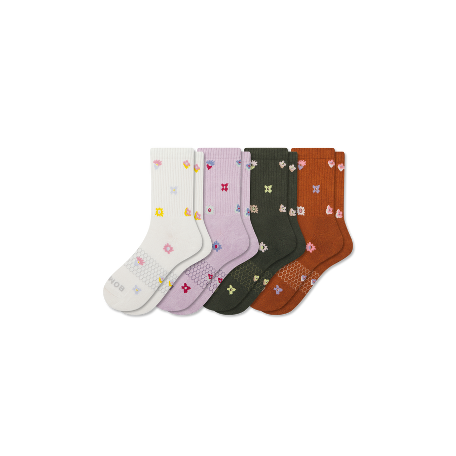 Women’s Garden Party Half Calf Sock 4-Pack - Weekend Recovery Rotation