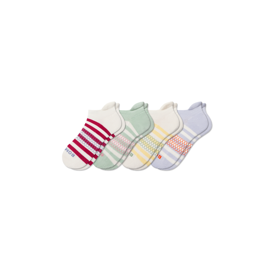 Youth Stripes Ankle Sock 4-Pack - Steady Office Fit