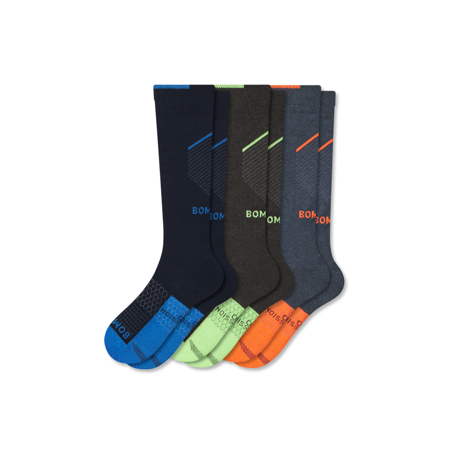 Men's Performance Compression Knee High Sock 3-Pack (20-30mmHg) - Flex Race Flow