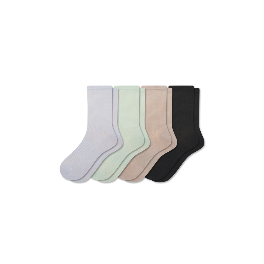 Women's Featherweight Rib Half Calf Sock 4-Pack - Daily School Move