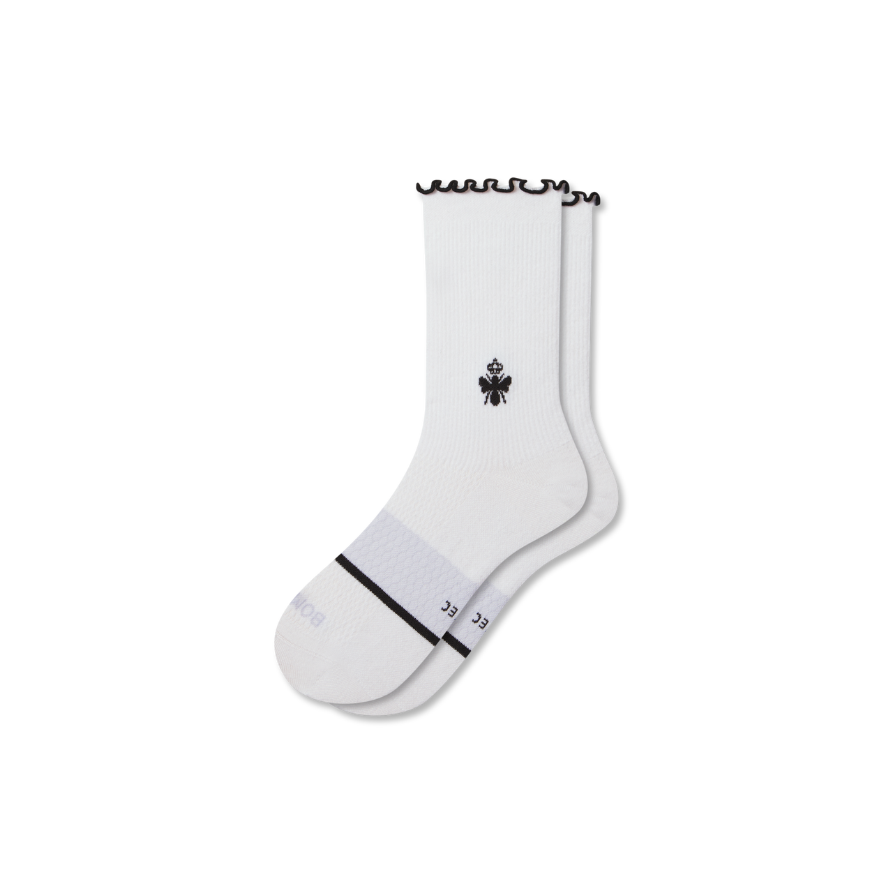 Ruffle Athletic Half Calf Socks - white L [10942]