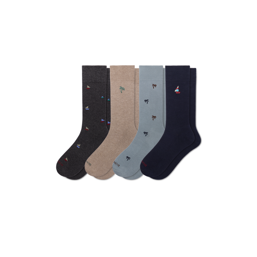 Men's Dress Calf Sock 4-Pack - Modern Weekend Cushion