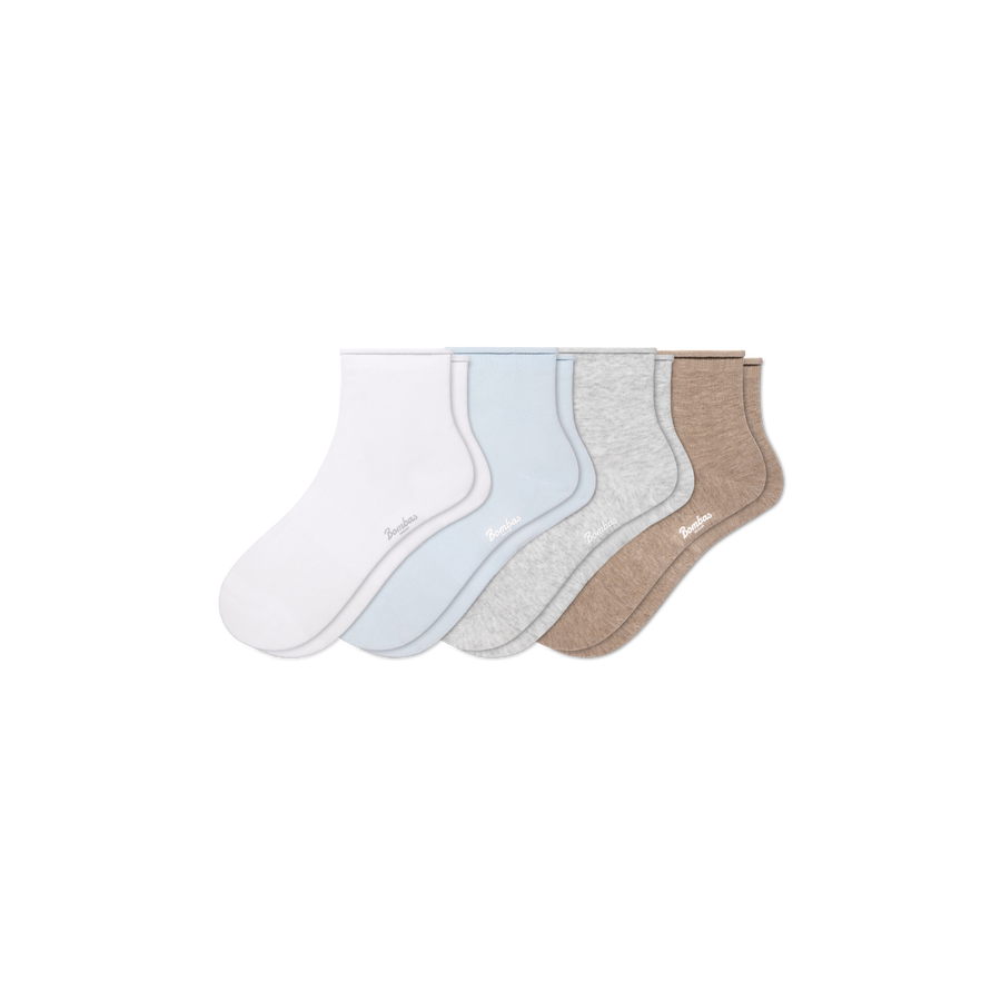 Women’s Roll Top Quarter Sock 4-Pack - Classic Run Rotation