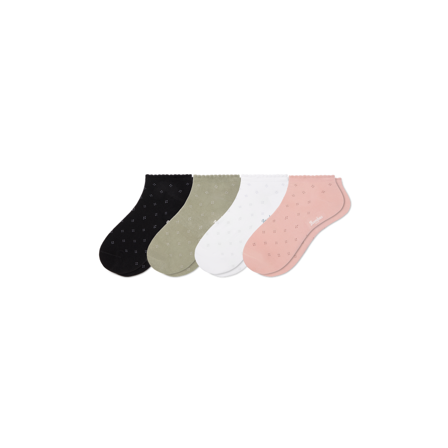 Women’s Scallop Lightweight Ankle Sock 4-Pack - Light Trail Move