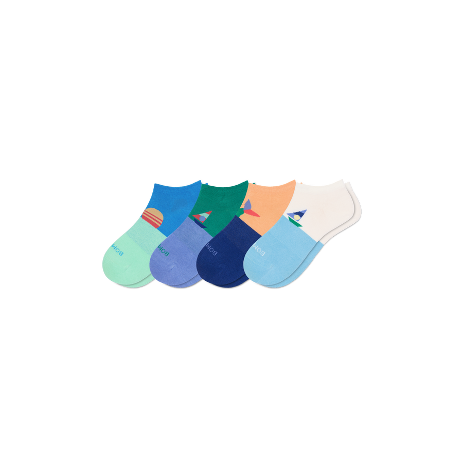 Youth Lightweight Ankle Sock 4-Pack - Cozy Low Cut Fit