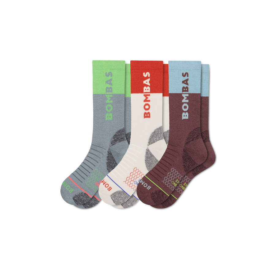 Men's Merino Wool Blend Hiking Calf Sock 3-Pack - Weekend Trail Comfort