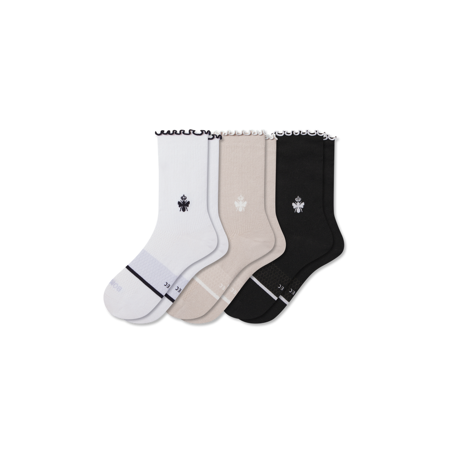 Women’s Ruffle Sport Half Calf Sock 3-Pack - Fresh Trail Comfort