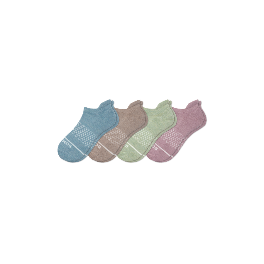 Women's Merino Wool Blend Ankle Sock 4-Pack - Trail Run Move