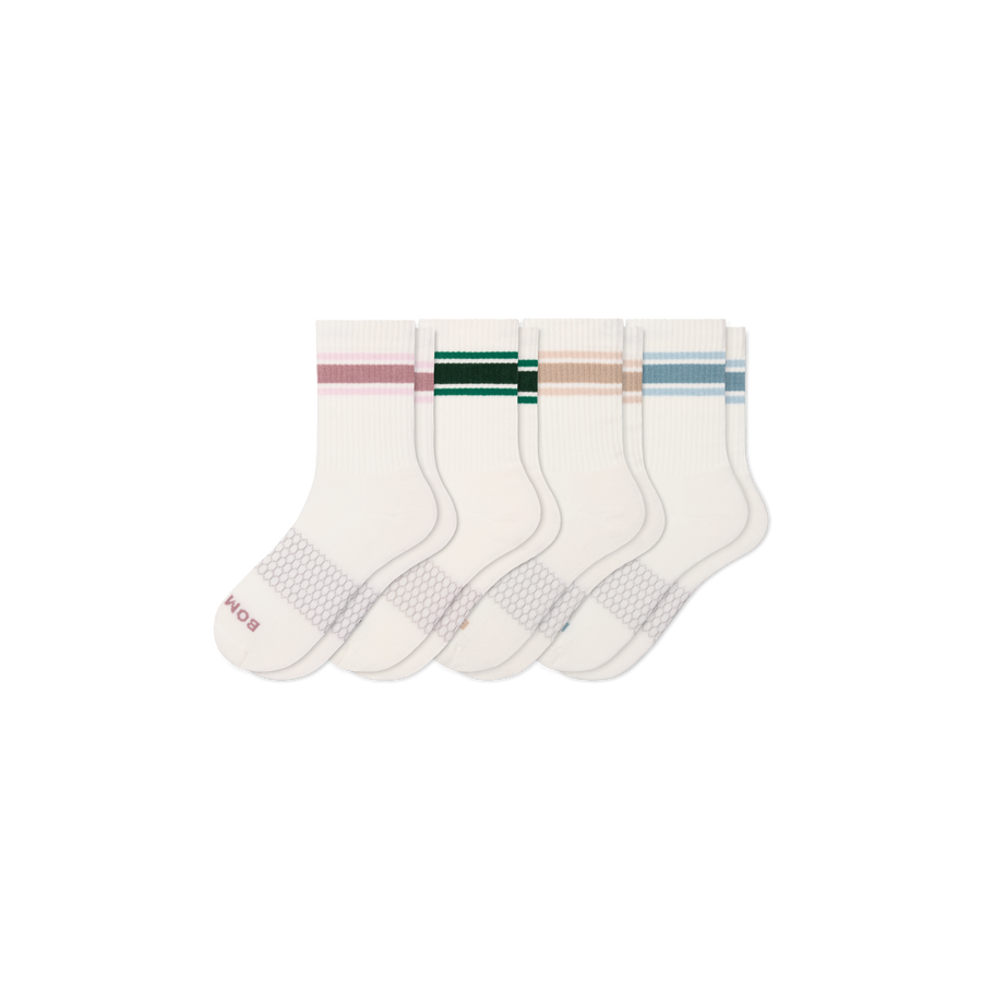 Women's Vintage Stripes Half Calf Sock 4-Pack - Active Ankle Pair