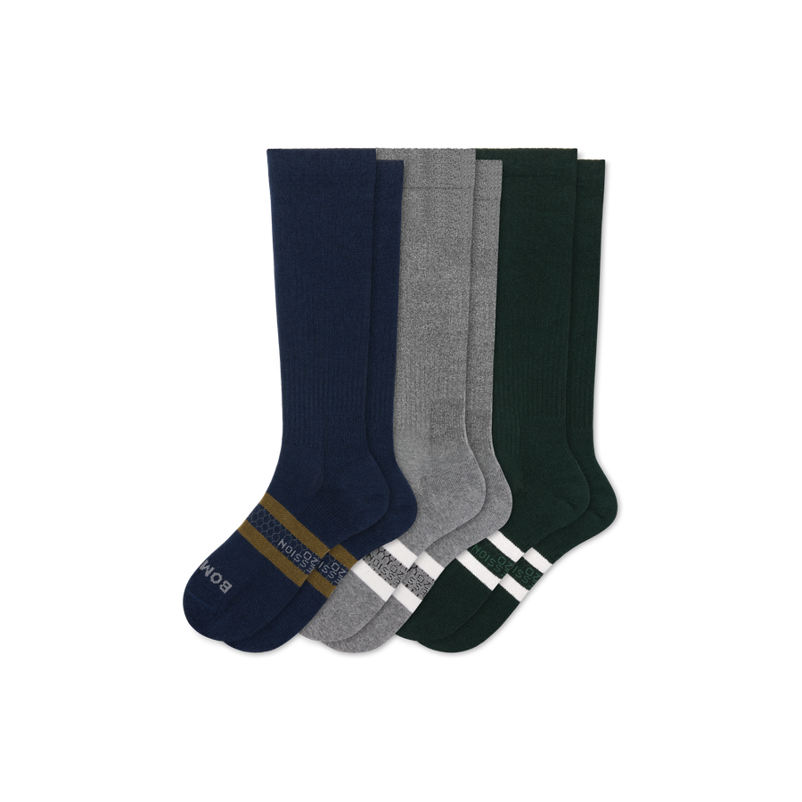 Men's Everyday Compression Knee High Sock 3-Pack (15-20mmHg) - Performance Relief