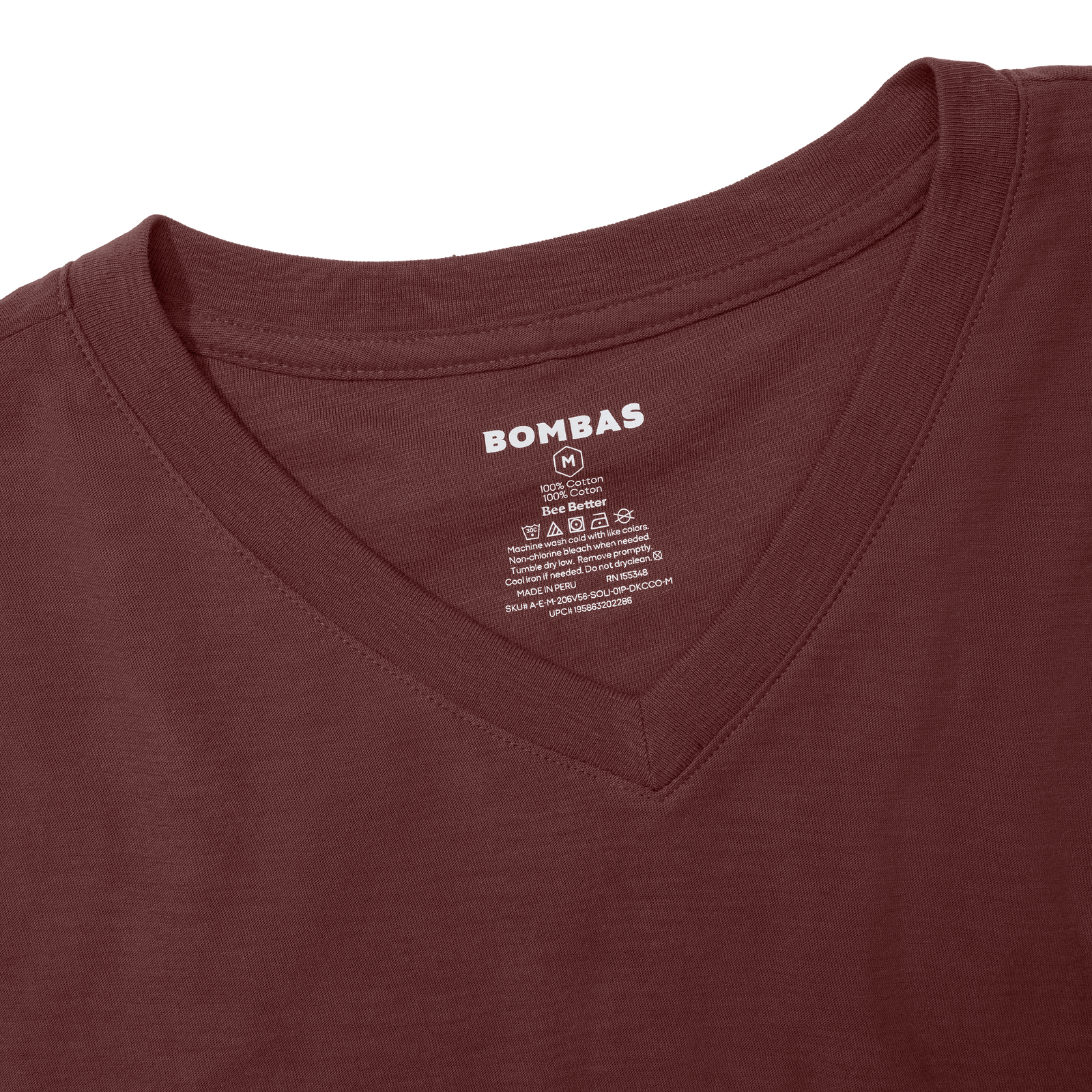 Men's Air Slub V-Neck T-Shirt - Dark Cocoa Detail [6729]