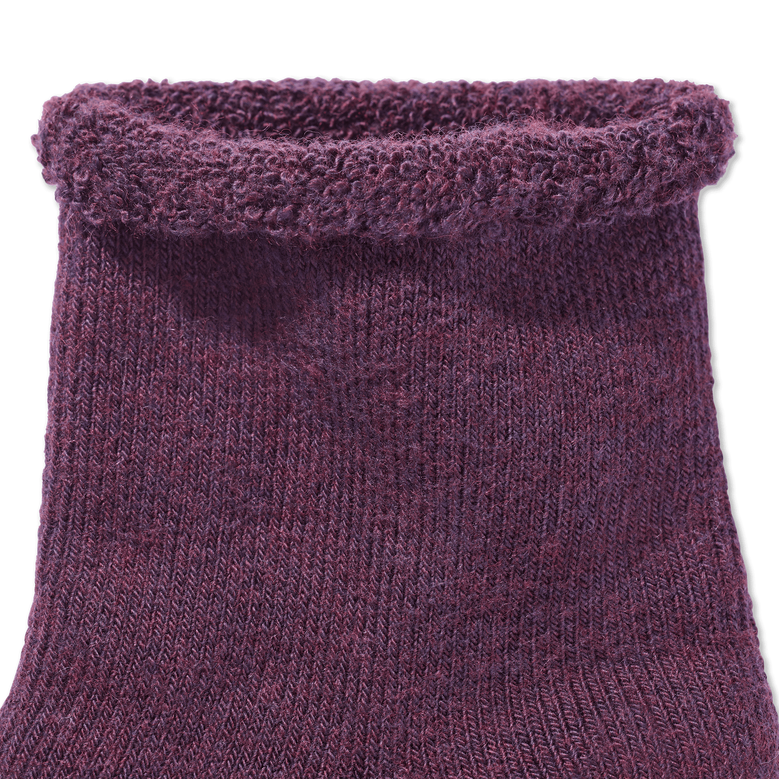 Merino Wool Blend Roll-Top House Socks Spiced Wine Detail