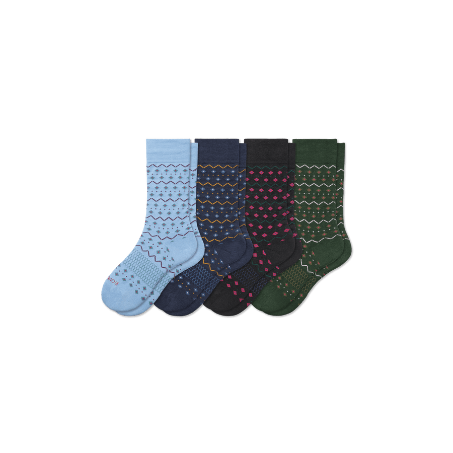 Youth Dress Calf Sock 4-Pack - Soft Low Cut Cushion