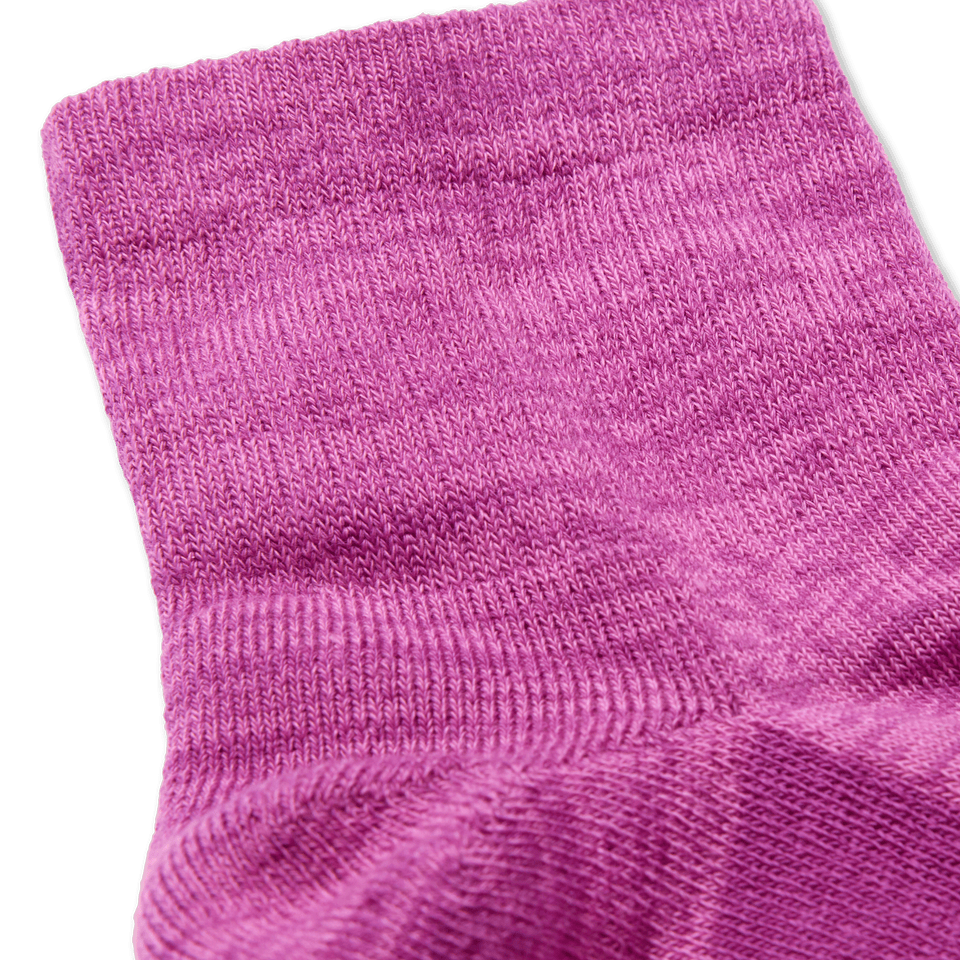 Two Tone Quarter Socks - Bold Pink Detail [7792]
