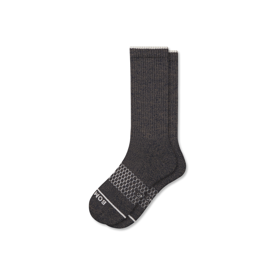 Men's Merino Wool Blend Calf Socks - Breathable Crew Step