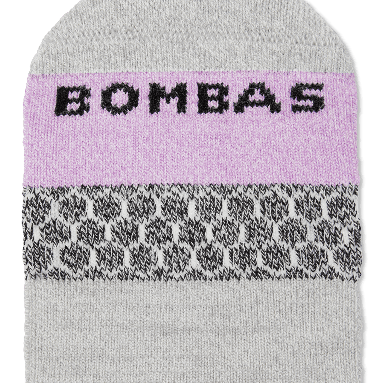 Junior Tri-Block Ankle Socks - Grey Black Lavender Detail [7858]