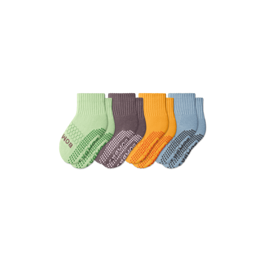 Toddler Gripper Calf Socks 4-Pack - Breathable Office Wear