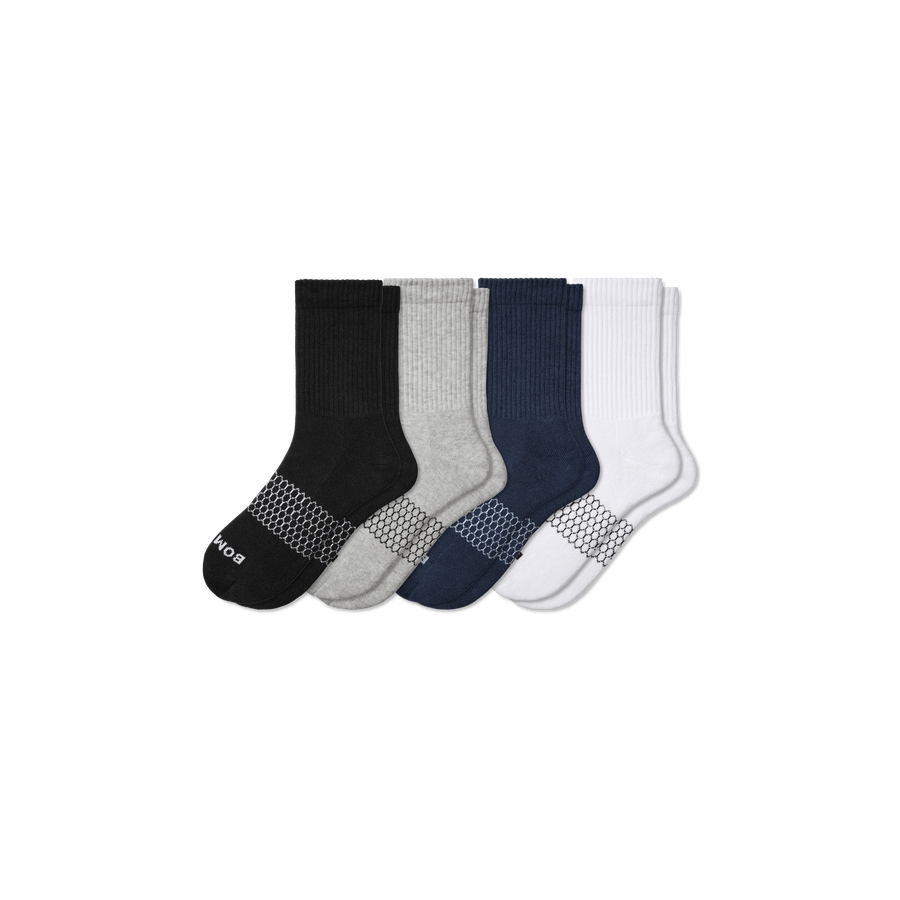 Men's Solids Half Calf Sock 4-Pack - Studio School Cushion