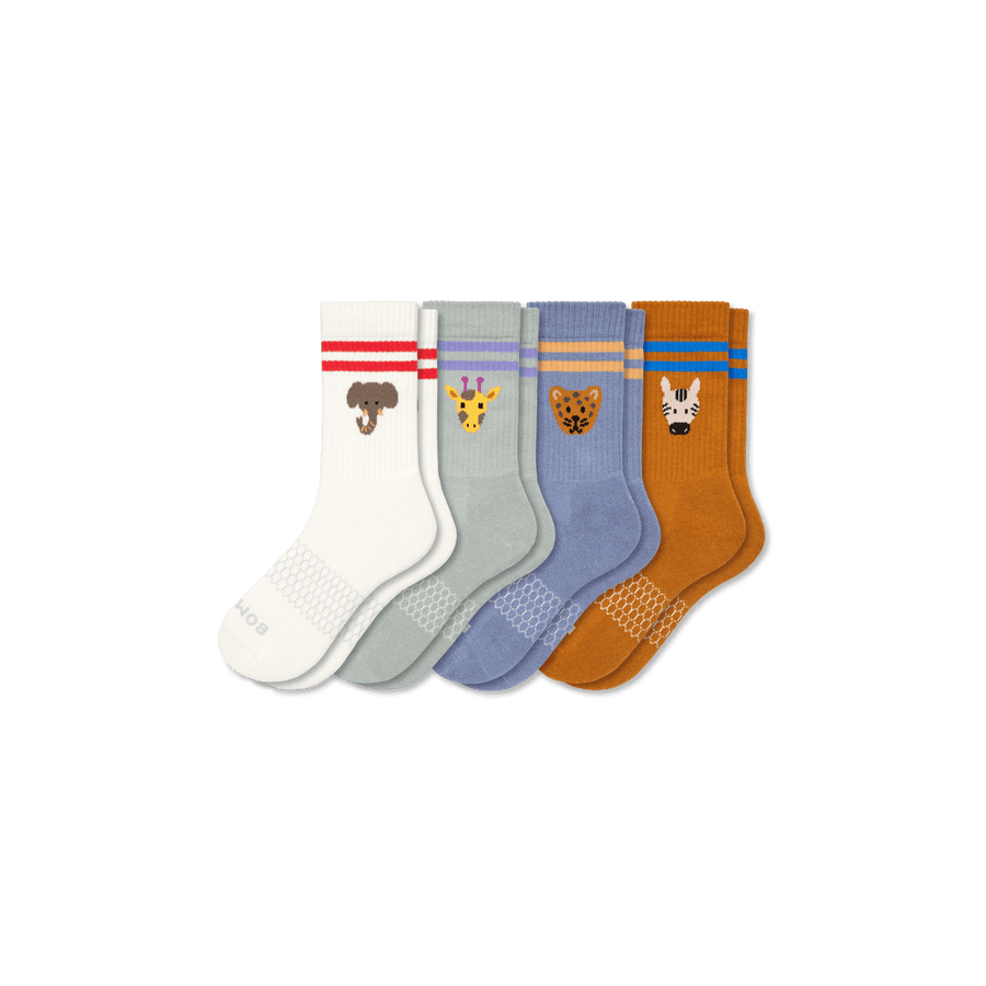 Youth Safari Stripe Calf Sock 4-Pack - Weekend School Rotation