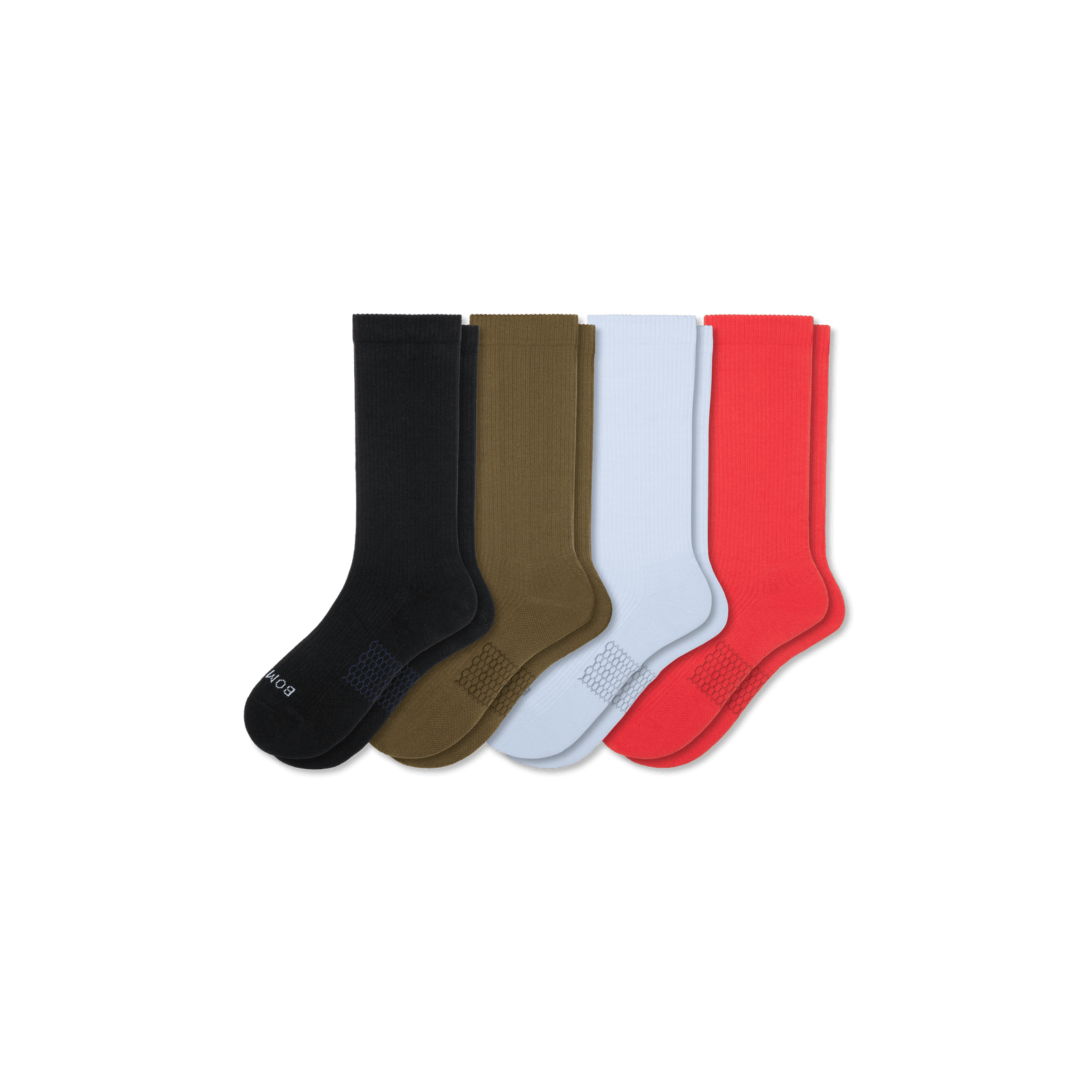 Modern Rib Calf Socks - olive blue mix