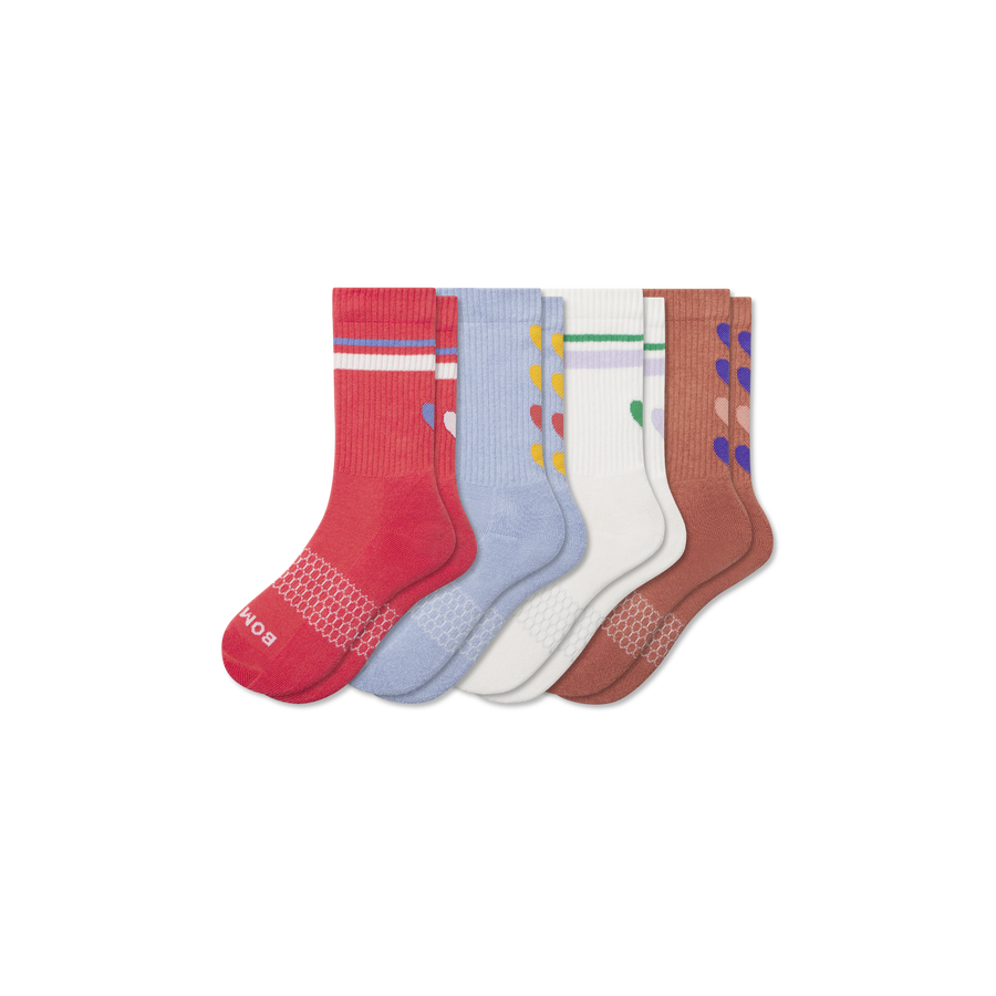 Youth Hearts Calf Sock 4-Pack - Cushion Court Move