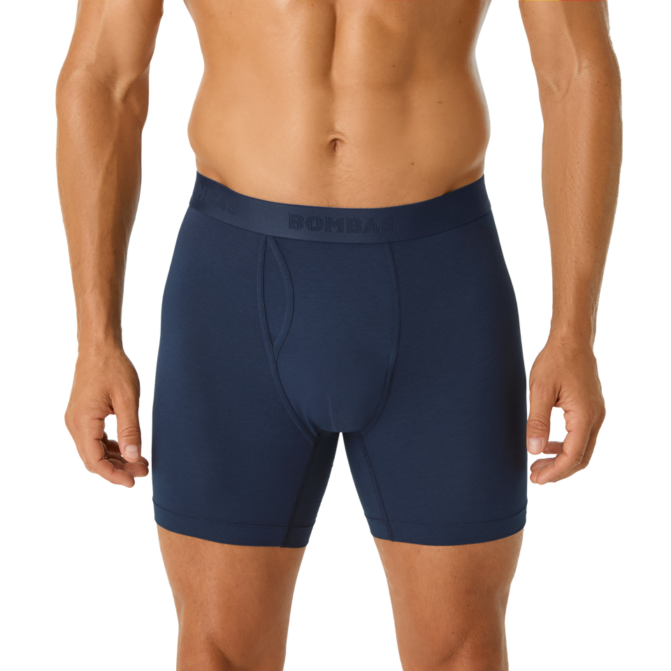 Cotton Modal Blend Boxer Brief - Classic Fly - Midnight Navy MO1 [8470]