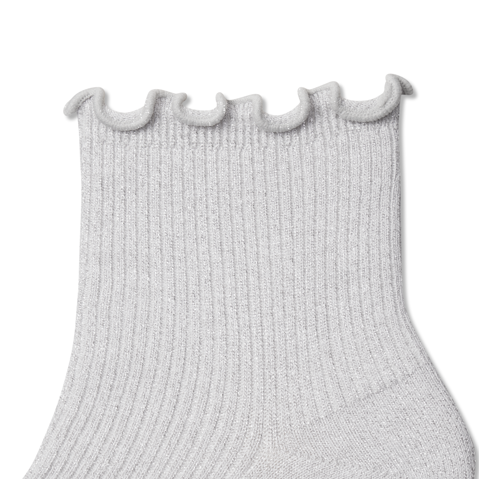 Wicked Ruffle Quarter Socks - silver Detail [8494]